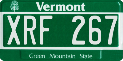 VT license plate XRF267