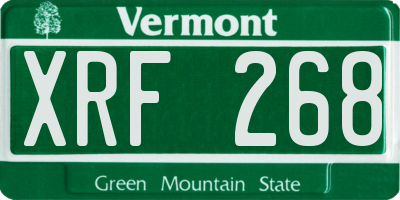 VT license plate XRF268