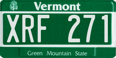 VT license plate XRF271