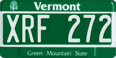 VT license plate XRF272