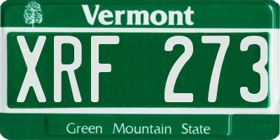 VT license plate XRF273