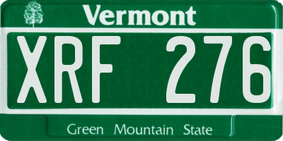 VT license plate XRF276