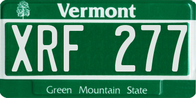 VT license plate XRF277