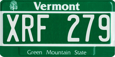 VT license plate XRF279