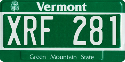 VT license plate XRF281