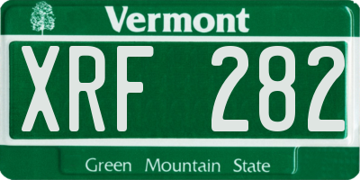 VT license plate XRF282