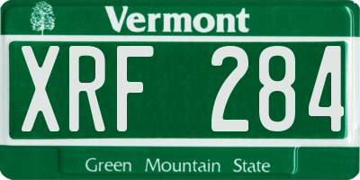 VT license plate XRF284