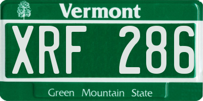 VT license plate XRF286