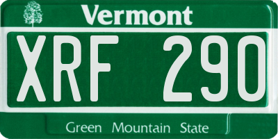 VT license plate XRF290