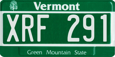 VT license plate XRF291