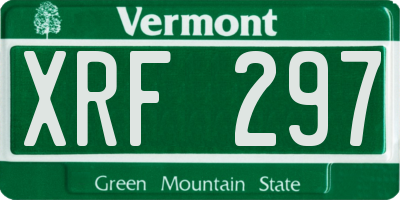 VT license plate XRF297