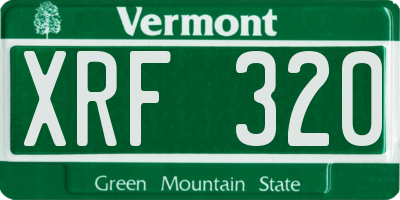 VT license plate XRF320