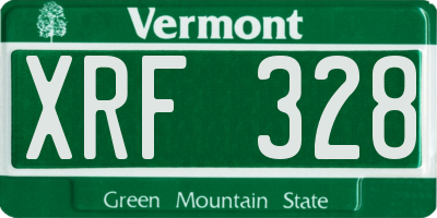 VT license plate XRF328