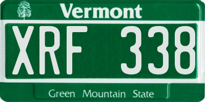 VT license plate XRF338