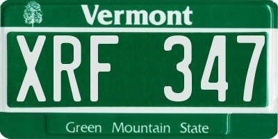 VT license plate XRF347