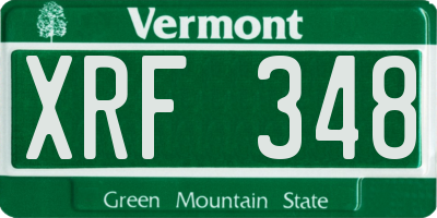 VT license plate XRF348