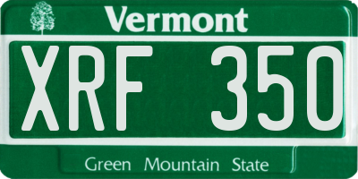 VT license plate XRF350