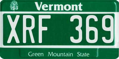 VT license plate XRF369