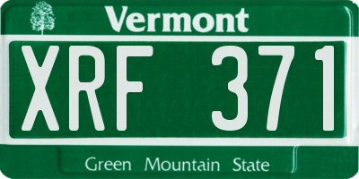 VT license plate XRF371