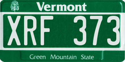 VT license plate XRF373