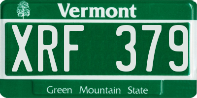 VT license plate XRF379