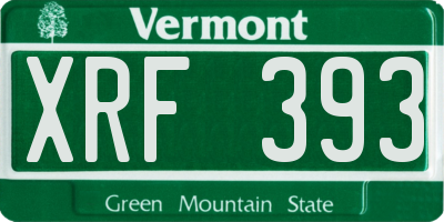 VT license plate XRF393