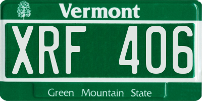 VT license plate XRF406