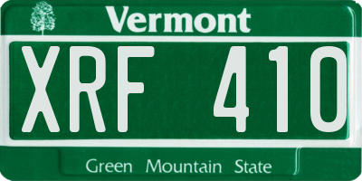 VT license plate XRF410