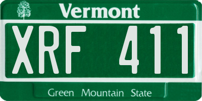 VT license plate XRF411