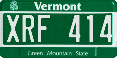 VT license plate XRF414