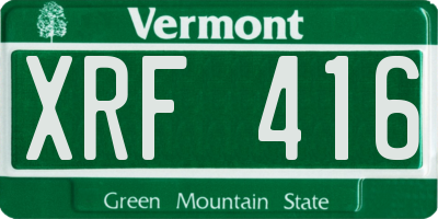 VT license plate XRF416