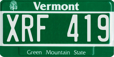 VT license plate XRF419