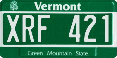 VT license plate XRF421