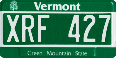 VT license plate XRF427