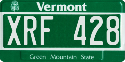 VT license plate XRF428