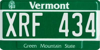 VT license plate XRF434