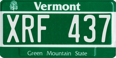 VT license plate XRF437