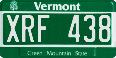 VT license plate XRF438