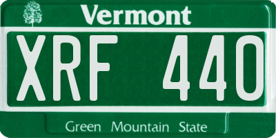 VT license plate XRF440