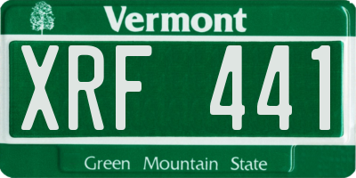 VT license plate XRF441