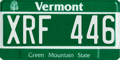 VT license plate XRF446