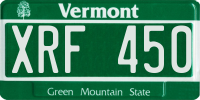 VT license plate XRF450