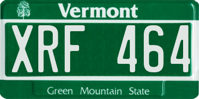 VT license plate XRF464