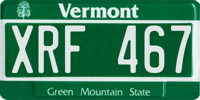 VT license plate XRF467