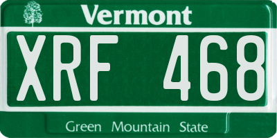 VT license plate XRF468