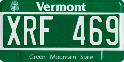 VT license plate XRF469