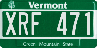 VT license plate XRF471