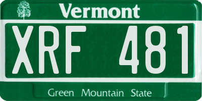 VT license plate XRF481