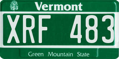 VT license plate XRF483