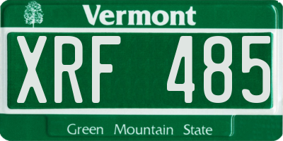 VT license plate XRF485
